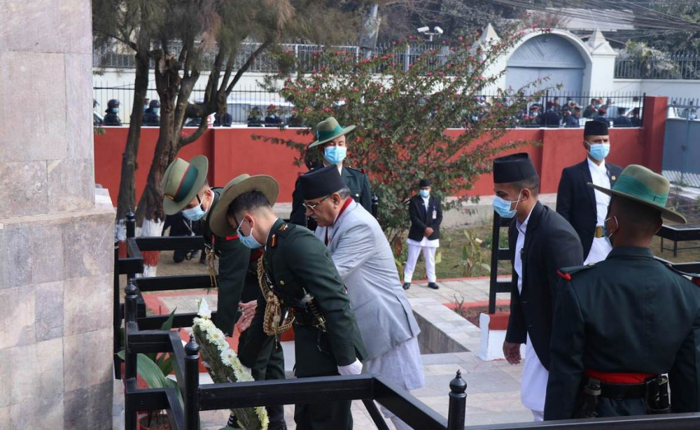 आज सहिद दिवस, प्रधानमन्त्रीद्वारा सहिद स्मारकमा पुष्पगुच्छा अर्पण